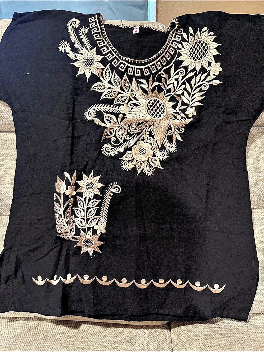 Embroidered Black Kurta Like New